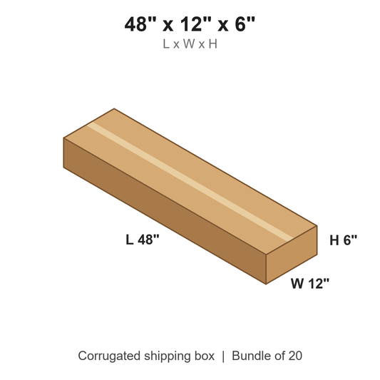 48 x 12 x 6 in corrugated shipping box