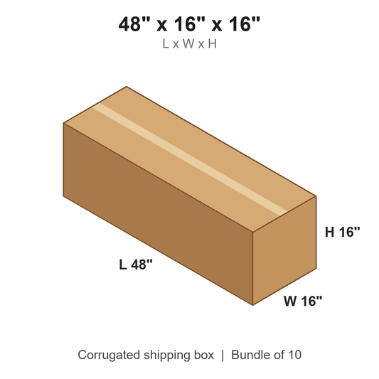 48 x 16 x 16 in corrugated shipping box