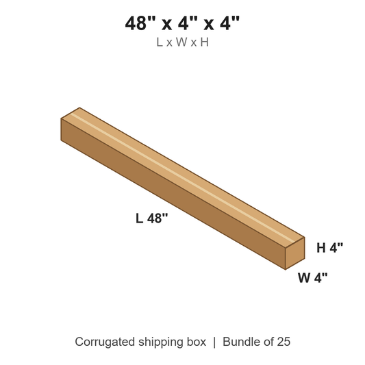 48 x 4 x 4 in corrugated shipping box