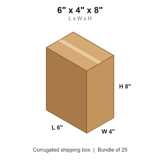 6 x 4 x 8 in corrugated shipping box