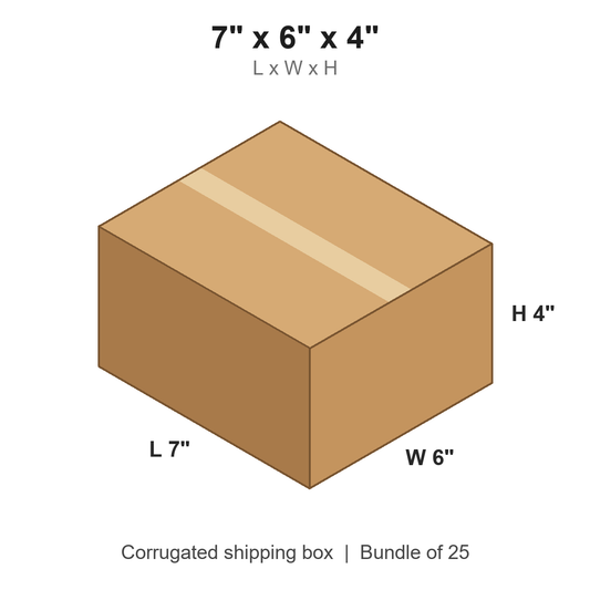 7 x 6 x 4 in corrugated shipping box
