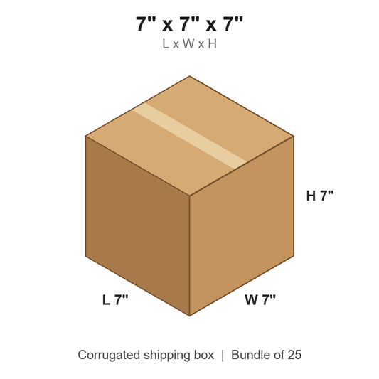 7 x 7 x 7 in corrugated shipping box (cube)