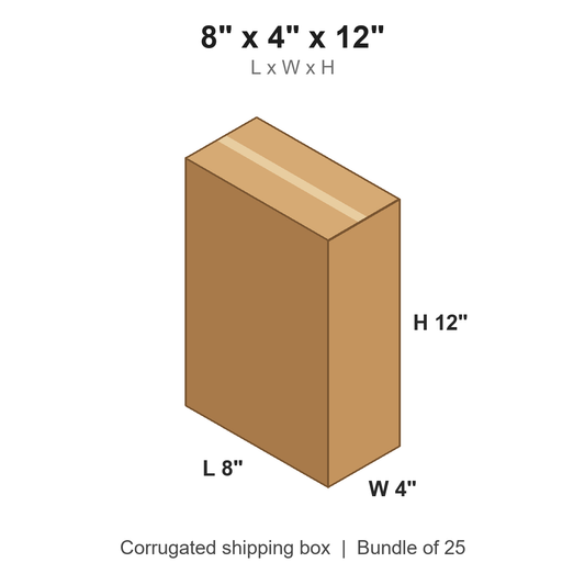 8 x 4 x 12 in corrugated shipping box