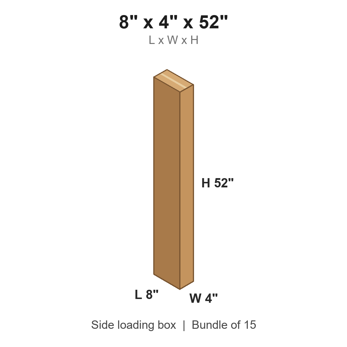 8x4x52 Side Loading Boxes