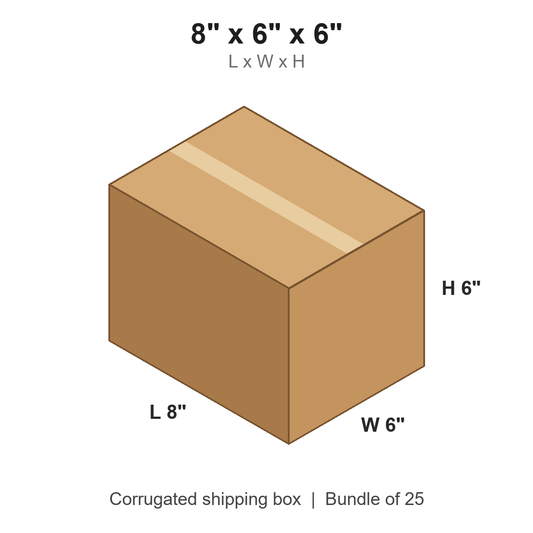 8 x 6 x 6 in corrugated shipping box