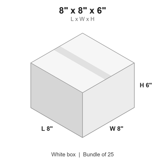 8x8x6 White Corrugated Boxes