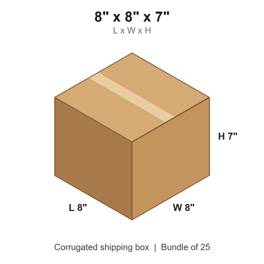 8 x 8 x 7 in corrugated shipping box