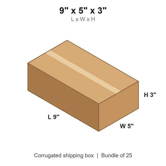 9 x 5 x 3 in corrugated shipping box