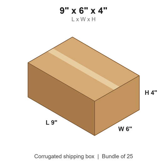 9 x 6 x 4 in corrugated shipping box