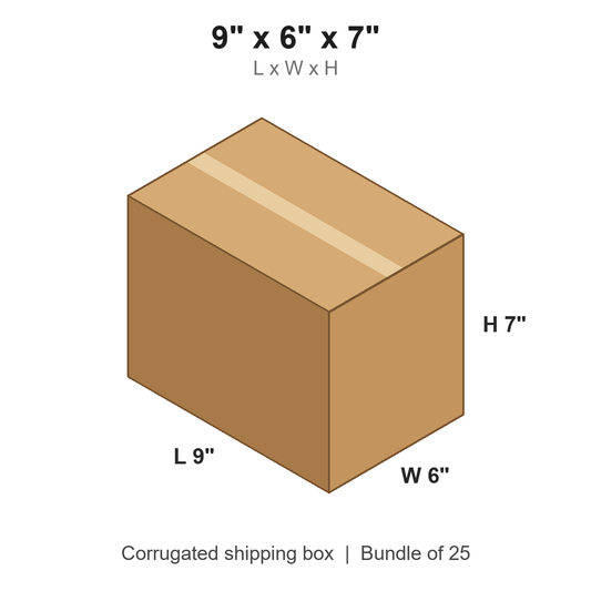 9 x 6 x 7 in corrugated shipping box