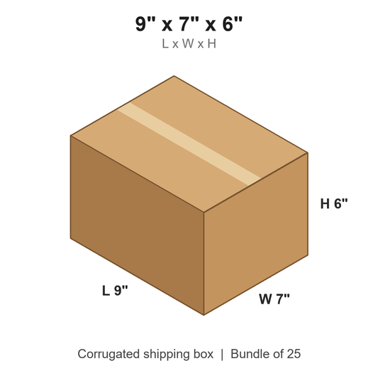 9 x 7 x 6 in corrugated shipping box