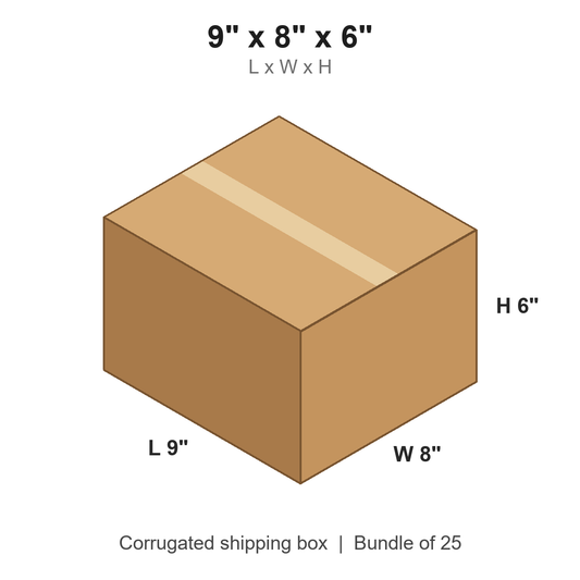 9 x 8 x 6 in corrugated shipping box