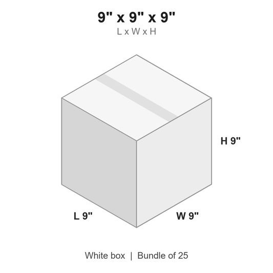 9x9x9 White Corrugated Boxes