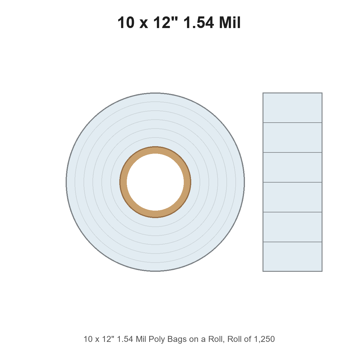 10 x 12" 1.54 Mil Poly Bags on a Roll