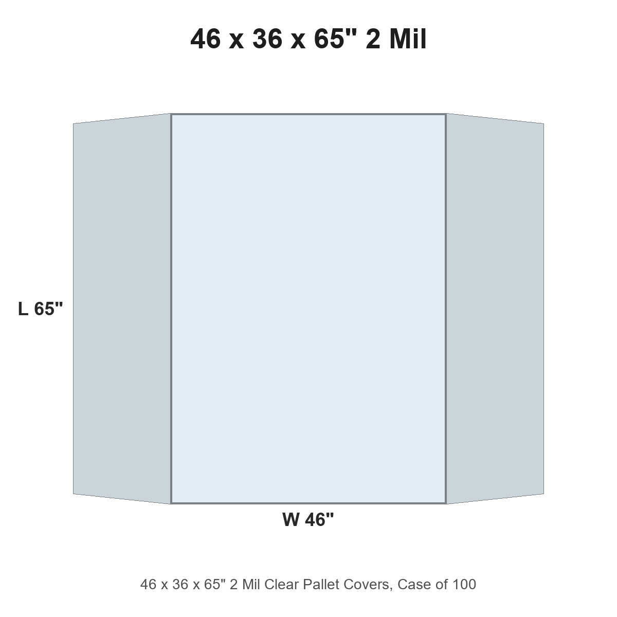 46 x 36 x 65" 2 Mil Clear Pallet Covers