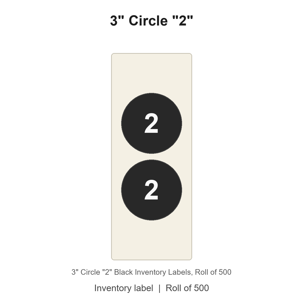 3" Circle "2" Black Inventory Labels