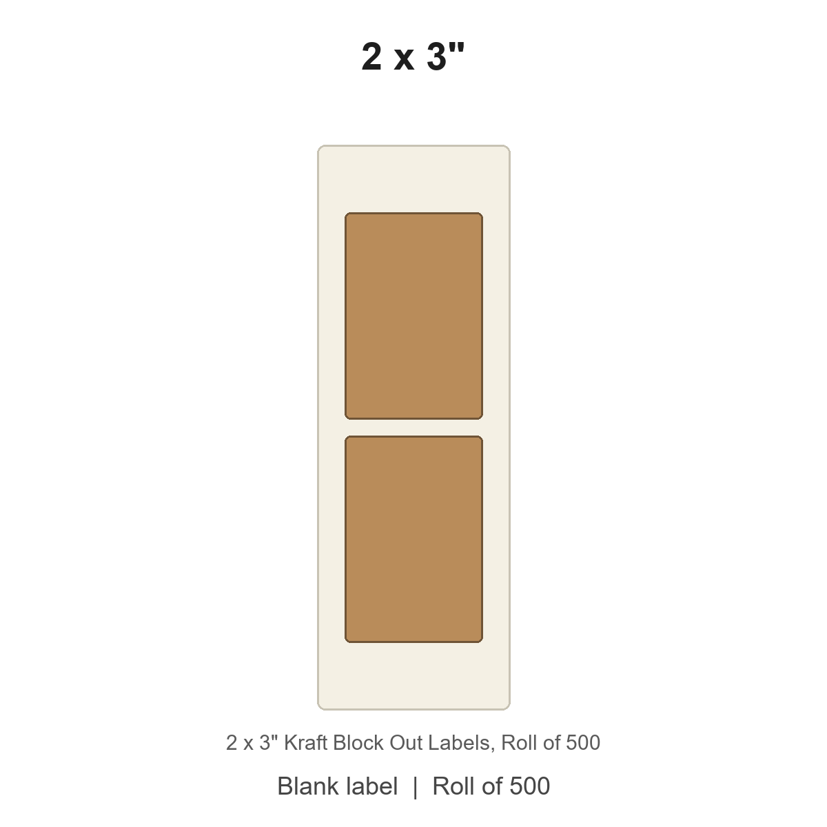 2 x 3" Kraft Block Out Labels
