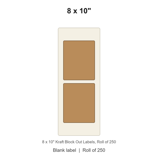 8 x 10" Kraft Block Out Labels