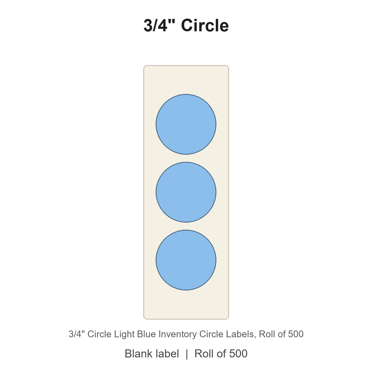 3/4" Circle Light Blue Inventory Circle Labels