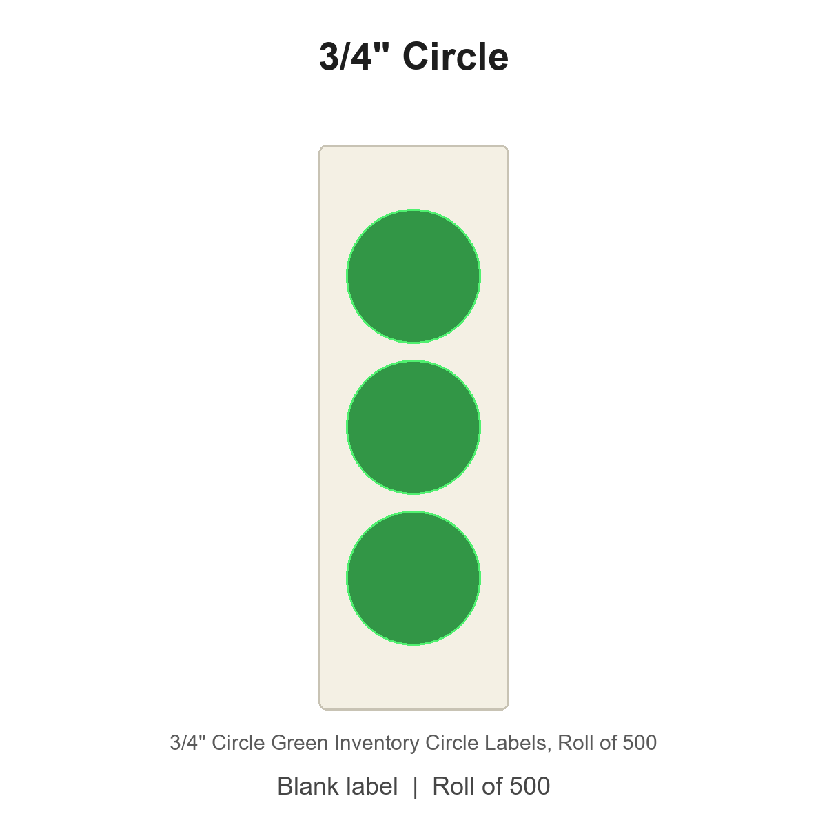 3/4" Circle Green Inventory Circle Labels