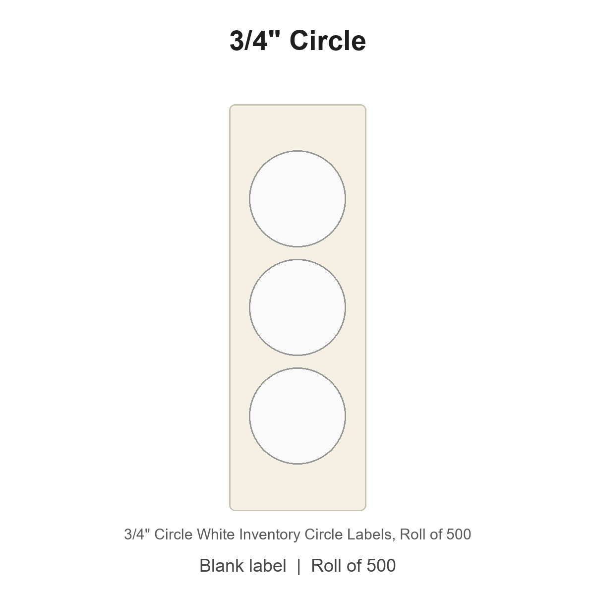 3/4" Circle White Inventory Circle Labels