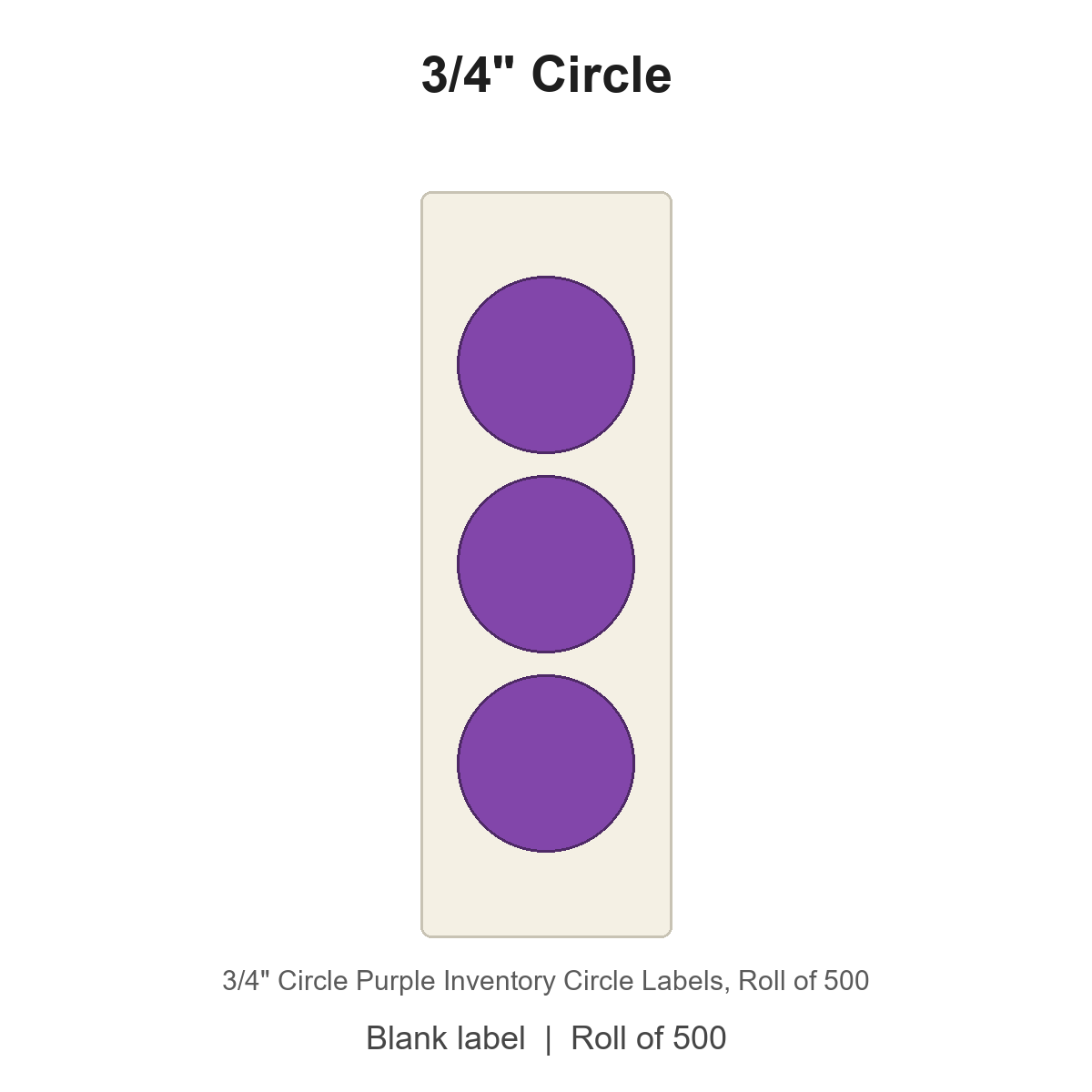 3/4" Circle Purple Inventory Circle Labels