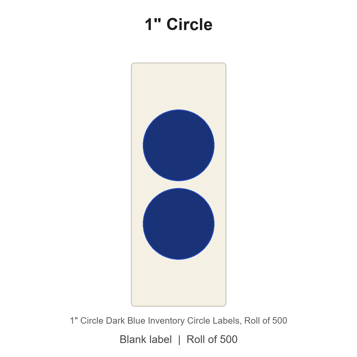 1" Circle Dark Blue Inventory Circle Labels