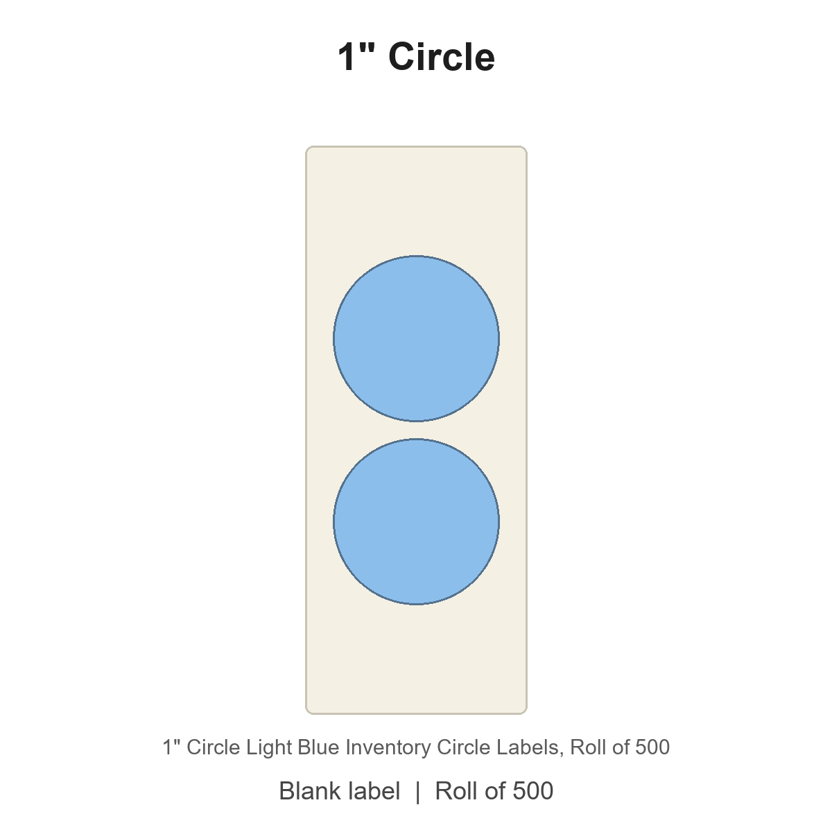 1" Circle Light Blue Inventory Circle Labels
