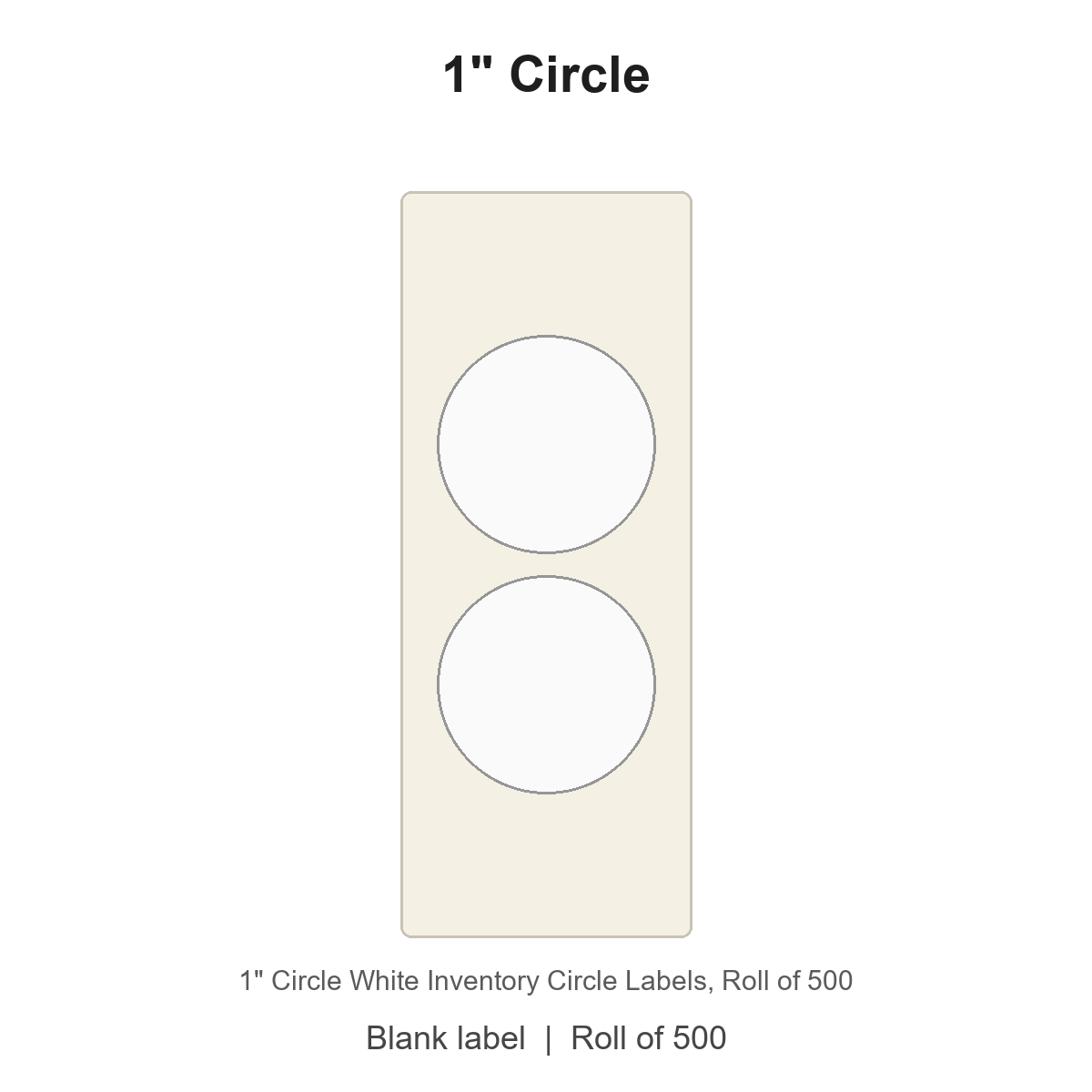 1" Circle White Inventory Circle Labels