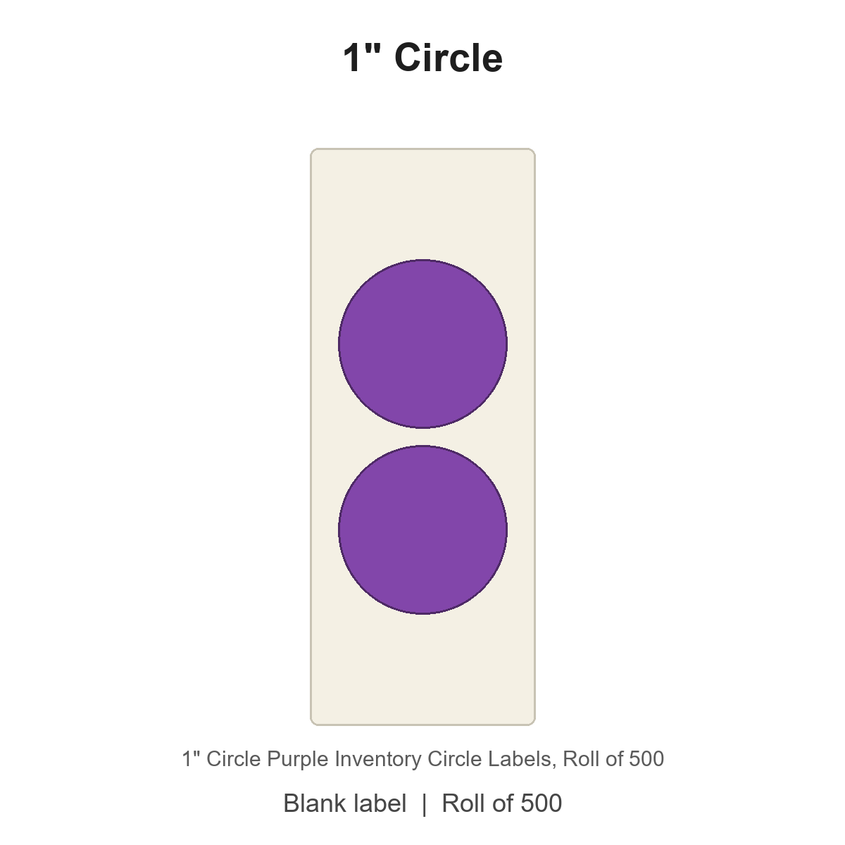 1" Circle Purple Inventory Circle Labels