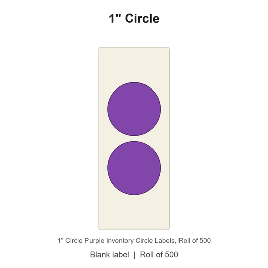 1" Circle Purple Inventory Circle Labels
