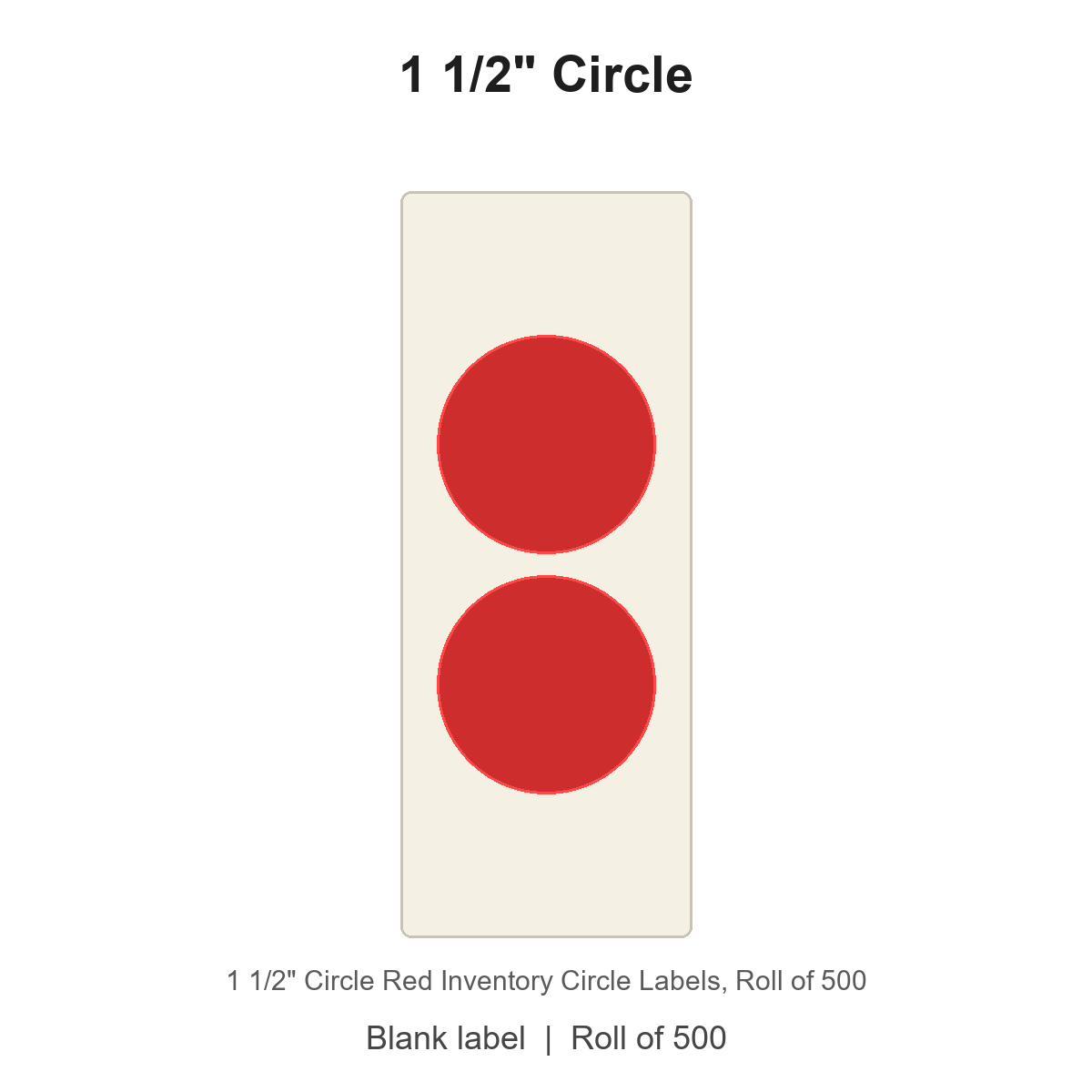 1 1/2" Circle Red Inventory Circle Labels