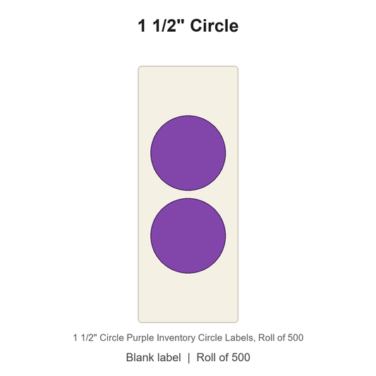1 1/2" Circle Purple Inventory Circle Labels