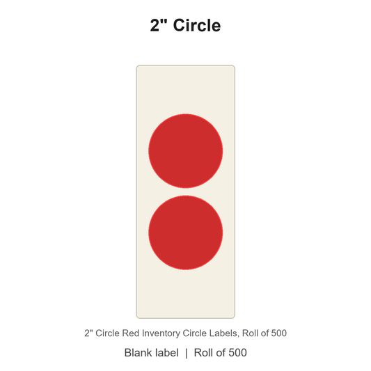 2" Circle Red Inventory Circle Labels