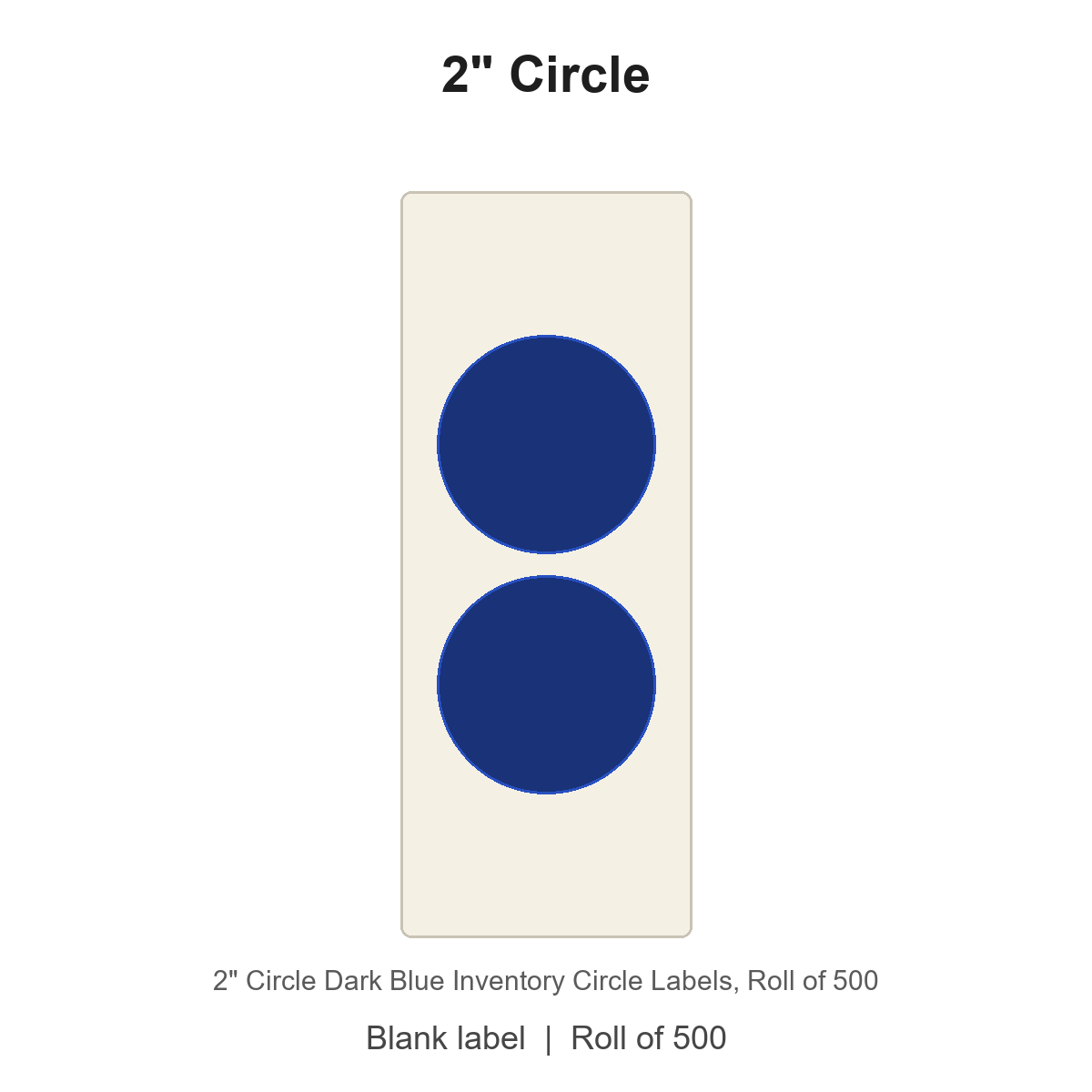 2" Circle Dark Blue Inventory Circle Labels