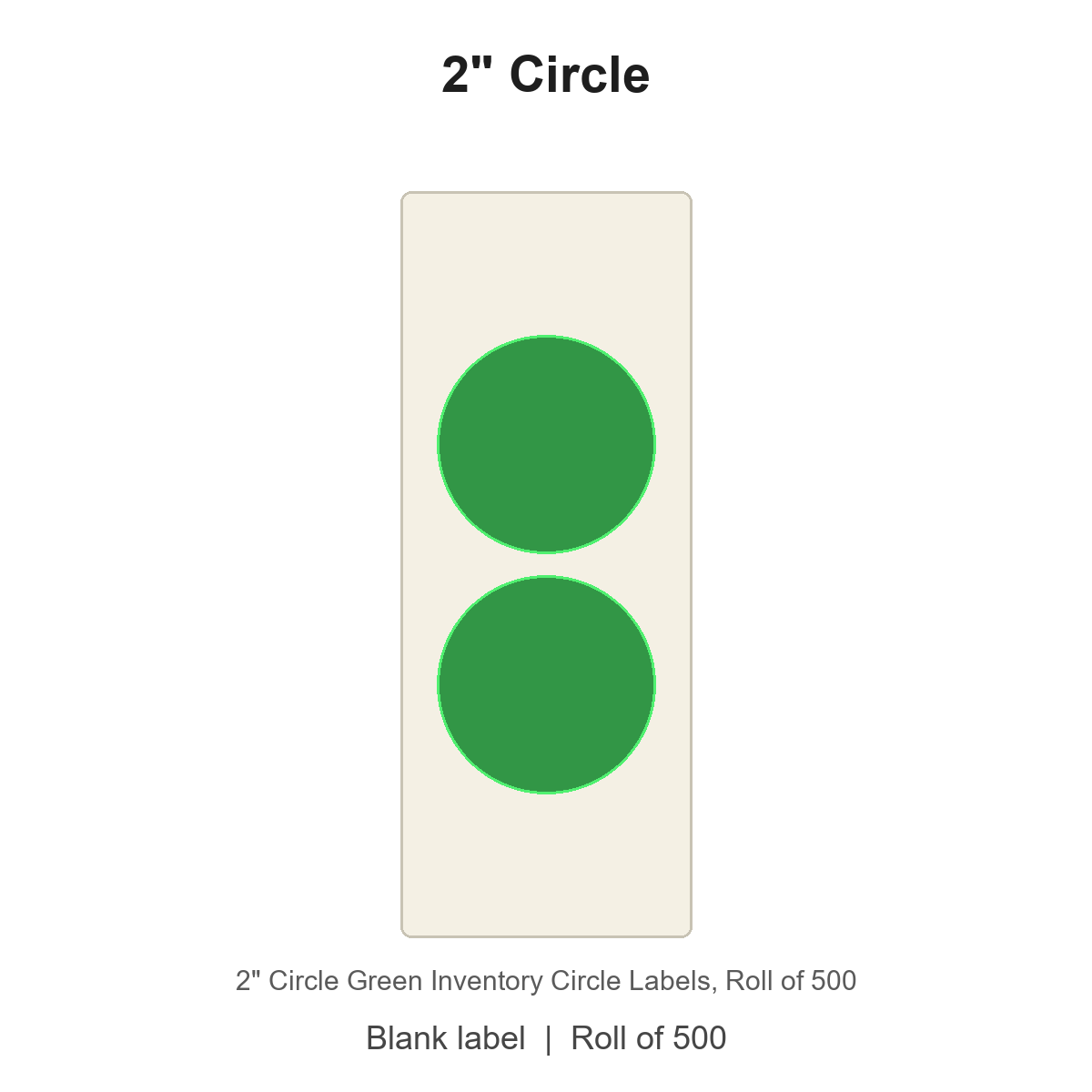 2" Circle Green Inventory Circle Labels