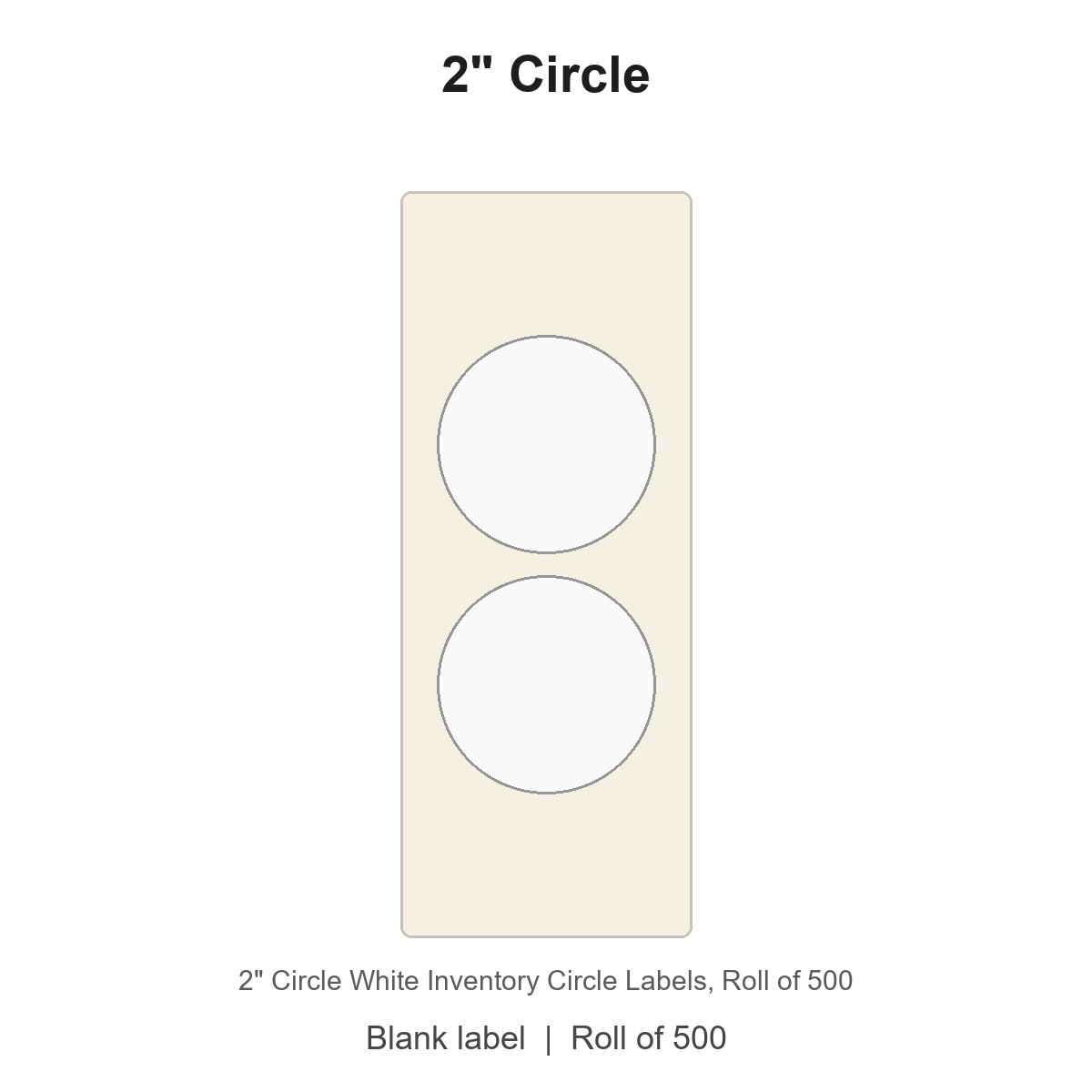 2" Circle White Inventory Circle Labels