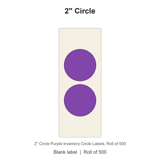 2" Circle Purple Inventory Circle Labels