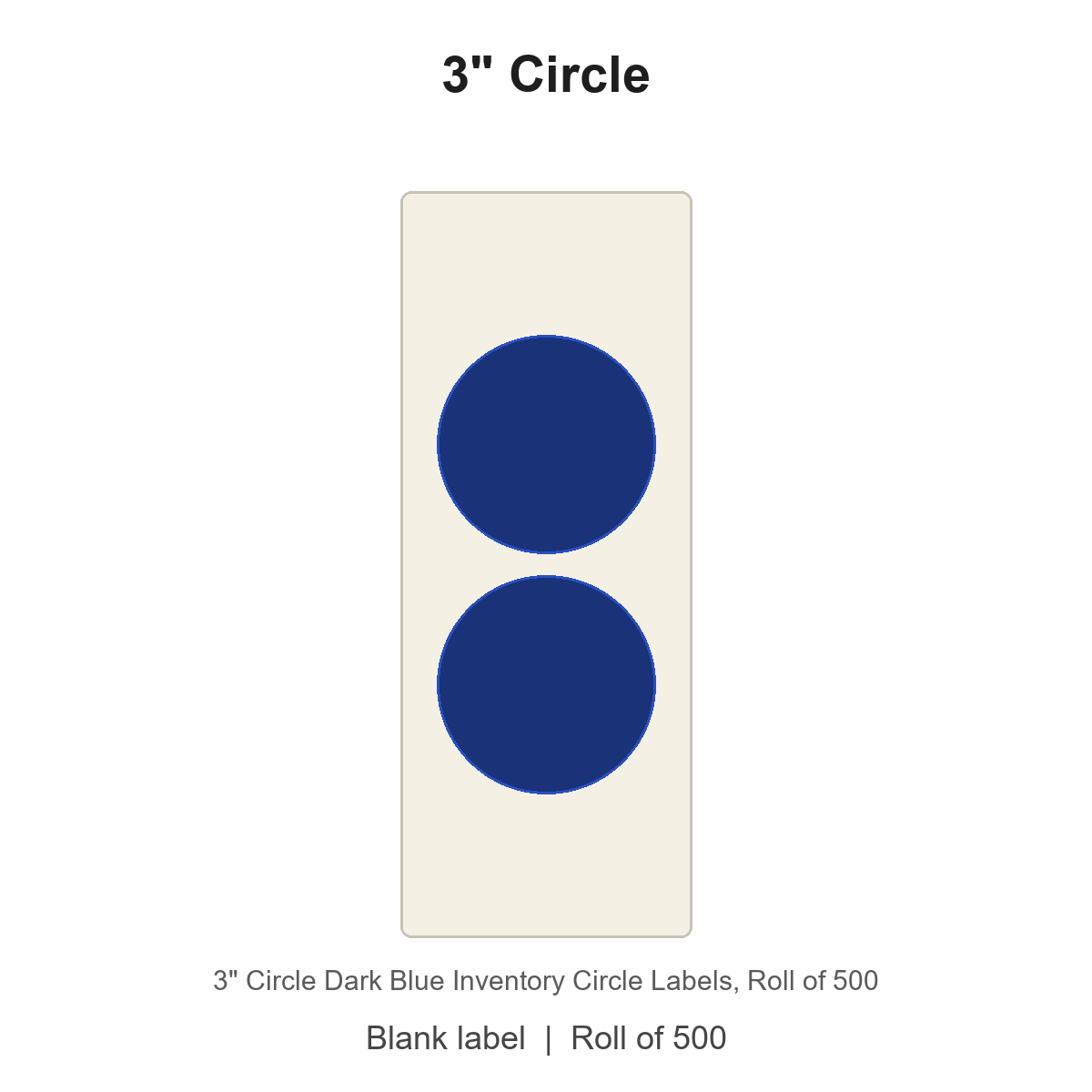 3" Circle Dark Blue Inventory Circle Labels