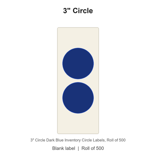 3" Circle Dark Blue Inventory Circle Labels