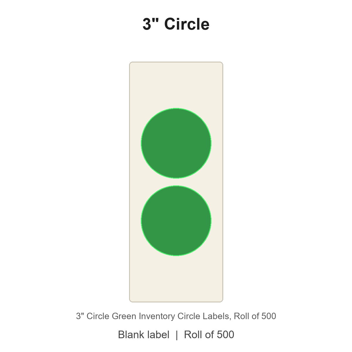 3" Circle Green Inventory Circle Labels