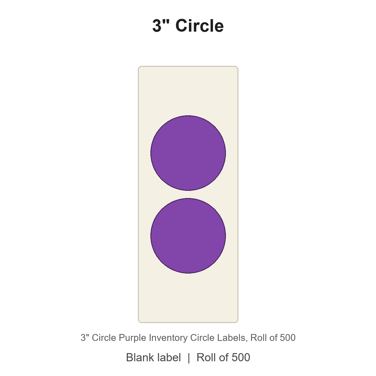 3" Circle Purple Inventory Circle Labels