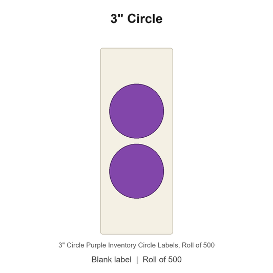 3" Circle Purple Inventory Circle Labels