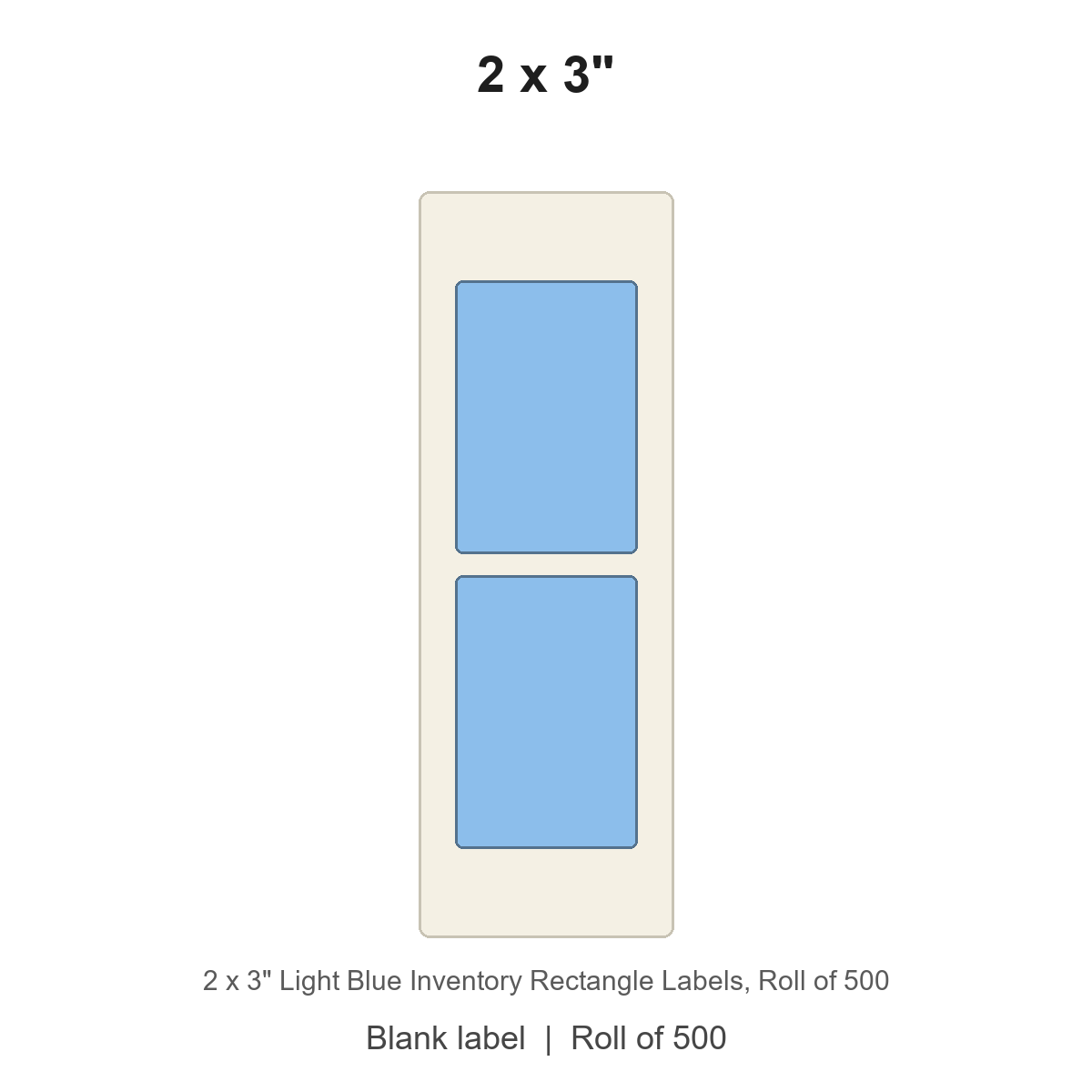 2 x 3" Light Blue Inventory Rectangle Labels