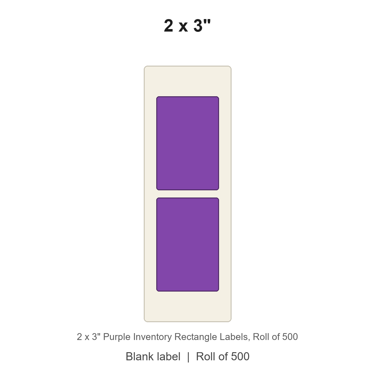 2 x 3" Purple Inventory Rectangle Labels
