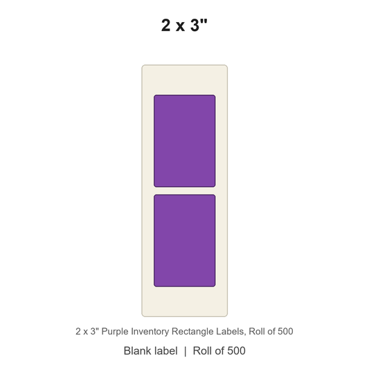2 x 3" Purple Inventory Rectangle Labels