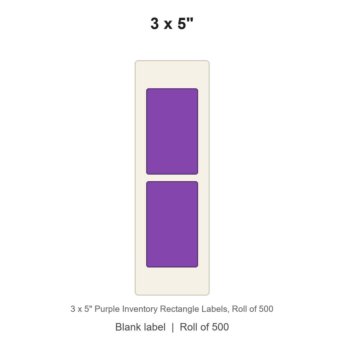 3 x 5" Purple Inventory Rectangle Labels