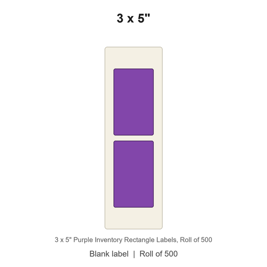 3 x 5" Purple Inventory Rectangle Labels