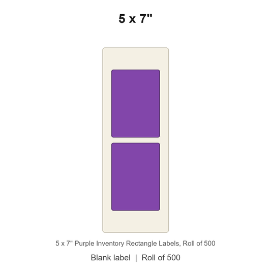 5 x 7" Purple Inventory Rectangle Labels