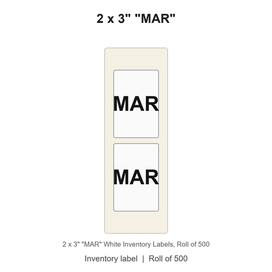 2 x 3" "MAR" White Inventory Labels
